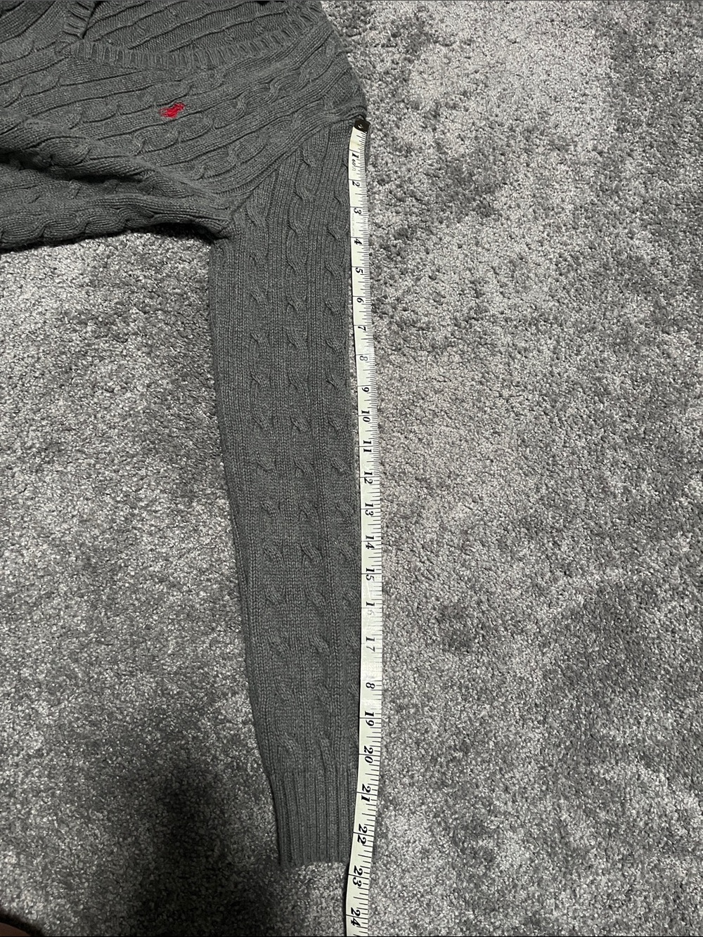 Ralph Lauren women’s grey v neck with red pony. - Picture 5 of 6